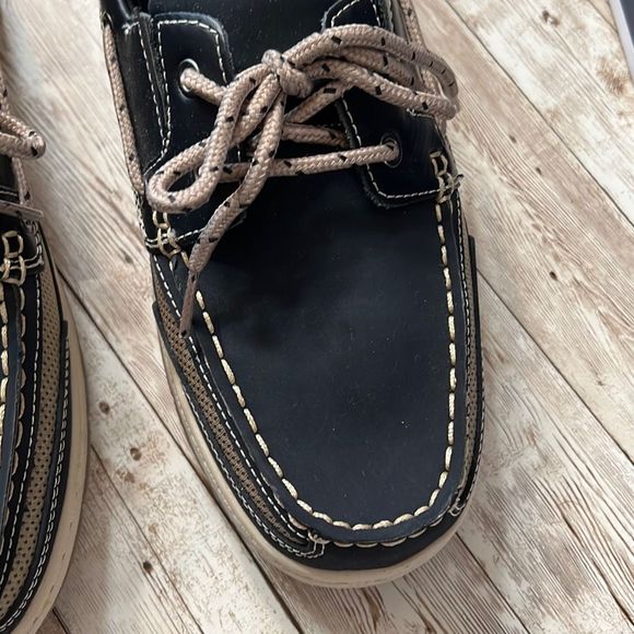 Croft & Barrow Connor Navy Boat Shoes Core Technology EUC Leather - Picture 10 of 14